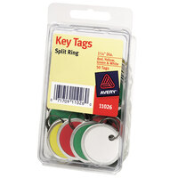 Avery 11026 1 1/4 inch Metal Rim Assorted Color Card Stock Key Tag - 50/Pack