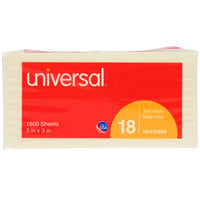 Universal UNV35688 3" x 3" Yellow Self-Stick Note - 18/Pack