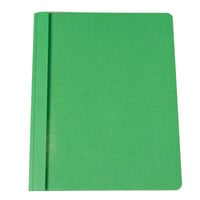 Universal Office UNV57124 11 inch x 8 1/2 inch Green Leatherette Embossed Paper Report Cover with Clear Cover and Prong Fasteners, Letter - 25/Box