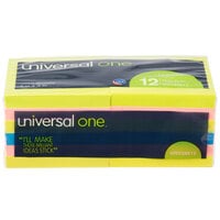 Universal UNV35612 3 inch x 3 inch Assorted Neon Color Self-Stick Note - 12/Pack