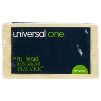 Universal UNV28068 3 inch x 3 inch Yellow Recycled Sticky Note - 18/Pack