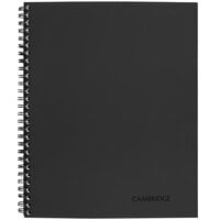 Cambridge 06672 9 1/2" x 6 5/8" Black Linen Legal Rule Side Bound Meeting Notebook - 80 Sheets