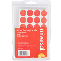 Universal UNV40103 3/4 inch Round Red Color Coding Labels - 1008/Pack