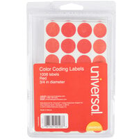 Universal UNV40103 3/4" Round Red Color Coding Labels - 1008/Pack