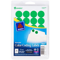 Avery® 5463 3/4 inch Green Round Removable Write-On / Printable Labels - 1008/Pack