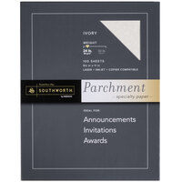Southworth P984CK336 8 1/2 inch x 11 inch Ivory Pack of 24# Parchment Specialty Paper - 100 Sheets