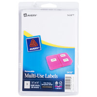 Avery® 5418 1/2 inch x 3/4 inch White Rectangular Removable Write-On / Printable Labels - 1008/Pack