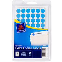 Avery® 5050 1/2 inch Light Blue Round Removable Color Coding Labels - 840/Pack