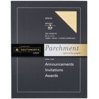 Southworth P994CK336 8 1/2 inch x 11 inch Gold Pack of 24# Parchment Specialty Paper - 100 Sheets
