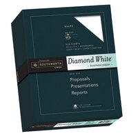 Southworth 3122010 8 1/2 inch x 11 inch Diamond White Ream of 25% Cotton 20# Business Paper - 500 Sheets