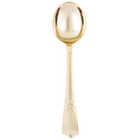 Gold Visions 6 inch Champagne Gold Look Heavy Weight Plastic Soup Spoon - 25/Pack