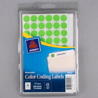 Avery® 5052 1/2 inch Neon Green Round Removable Color Coding Labels - 840/Pack