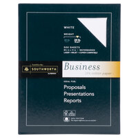 Southworth 404C 8 1/2 inch x 11 inch White Ream of 24# 25% Cotton Business Paper - 500 Sheets