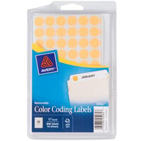 Avery® 05062 1/2 inch Neon Orange Round Removable Color Coding Labels - 840/Pack