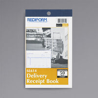 Rediform Office 6L614 Delivery Receipt Book, 6 3/8 inch x 4 1/4 inch Two-Part Carbonless, 50 Sets/Book