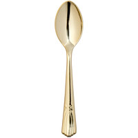 Visions 6 1/2 inch Champagne Gold Look Heavy Weight Plastic Spoon - 25/Pack