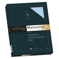 Southworth 41SM 9 inch x 12 1/2 inch Blue Box of 30# 25% Cotton Manuscript Cover Stock - 100 Sheets