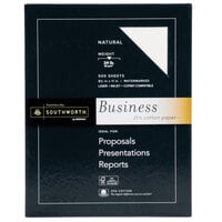 Southworth 404NC 8 1/2 inch x 11 inch Natural Ream of 24# 25% Cotton Business Paper - 500 Sheets - 500 Sheets