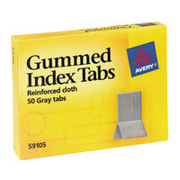 Avery® 59105 7/16 inch x 13/16 inch Gray Reinforced Cloth Gummed Index Tabs - 50/Pack