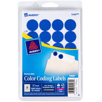Avery® 5469 3/4 inch Dark Blue Round Removable Write-On / Printable Labels - 1008/Pack