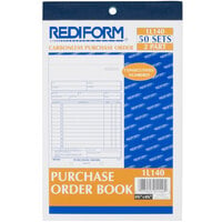 Rediform Office 1L140 5 1/2 inch x 7 7/8 inch 2-Part Carbonless Purchase Order Book with 50 Sheets