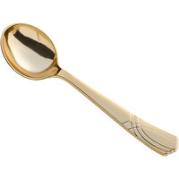 Visions 6 inch Champagne Gold Look Heavy Weight Plastic Soup Spoon - 400/Case