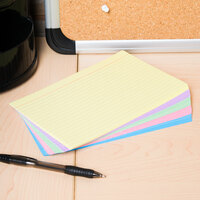 Universal UNV47256 5 inch x 8 inch Assorted Color Ruled Index Cards - 100/Pack