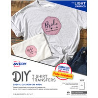 Avery® 8 1/2 inch x 11 inch Printable T-Shirt Transfers for Light Fabrics - 12 Sheets