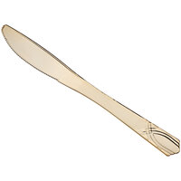 Visions 7 1/2 inch Champagne Gold Look Heavy Weight Plastic Knife - 25/Pack