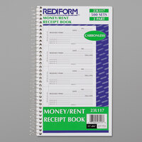 Rediform Office 23L117 2-Part Carbonless Money and Rent Unnumbered Receipt Book with 500 Sheets