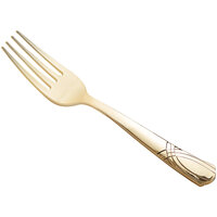 Visions 7 inch Champagne Gold Look Heavy Weight Plastic Fork - 25/Pack