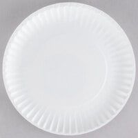 9" White Uncoated Paper Plate - 100/Pack