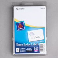 Avery® 5147 2 1/3 inch x 3 3/8 inch White Printable Self-Adhesive Name Badges - 100/Pack
