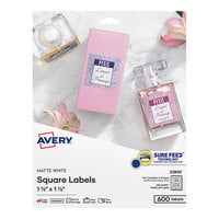 Avery® 22805 Easy Peel 1 1 /2" x 1 1/2" White Square Print-to-the-Edge Labels - 600/Pack