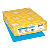 Neenah 26781 Exact Brights 8 1/2 inch x 11 inch Bright Blue Ream of 20# Copy Paper - 500 Sheets