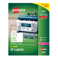 Avery® 6578 2 inch x 2 5/8 inch White Permanent ID Labels - 750/Box