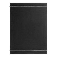 Choice 9" x 12 1/2" Black Wood Color Menu Holder / Presenter with Straps