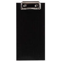 Choice 4" x 8" Black Wood Color Menu Holder / Check Presenter with Clip