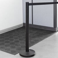 Lancaster Table & Seating 36 inch Black Metal Crowd Control / Guidance Stanchion with 78 inch Retractable Belt