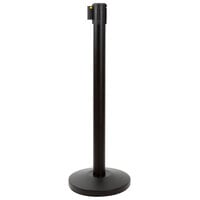 Lancaster Table & Seating 36 inch Black Metal Crowd Control / Guidance Stanchion with 78 inch Retractable Belt