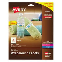 Avery® 22845 1 1/4 inch x 9 3/4 inch White Water-Resistant Wraparound Labels - 40/Pack