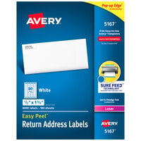 Avery® 5167 Easy Peel 1/2 inch x 1 3/4 inch Printable Return Address Labels - 8000/Box