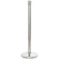 Lancaster Table & Seating Stainless Steel 40" Crown Top Rope-Style Crowd Control/ Guidance Stanchion