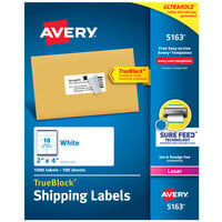 Avery® 5163 2 inch x 4 inch White Shipping Labels - 1000/Box