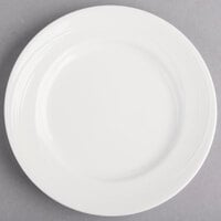 Reserve by Libbey 987659372 Silk 6 1/4" Round Royal Rideau White Wide Rim Porcelain Plate - 36/Case