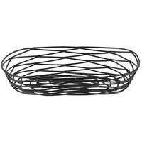 Tablecraft BK11709 Artisan Oblong Black Wire Basket - 9" x 4" x 2"