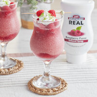 Real 16.9 fl. oz. Raspberry Puree Infused Syrup