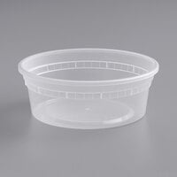 ChoiceHD 8 oz. Microwavable Translucent Plastic Deli Container - 48/Pack