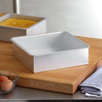Ateco 12010 10 inch x 10 inch x 3 inch Aluminum Square Straight-Sided Cake Pan