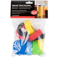 Tablecraft SB53A Assorted Silicone Widemouth Squeeze Bottle Bands (53mm) - 12/Pack